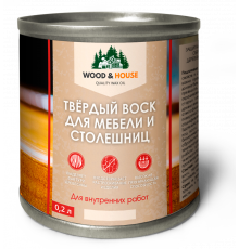 ТВЁРДЫЙ ВОСК ДЛЯ МЕБЕЛИ И СТОЛЕШНИЦ WOOD & HOUSE