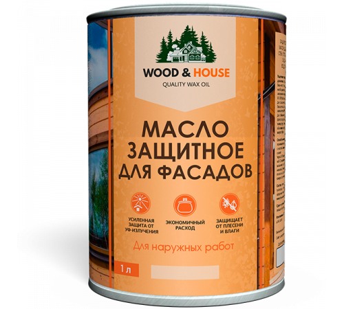 Купить МАСЛО ЗАЩИТНОЕ ДЛЯ ФАСАДОВ WOOD & HOUSE в Новом Уренгое, Ямало-Ненецкий автономный округ
